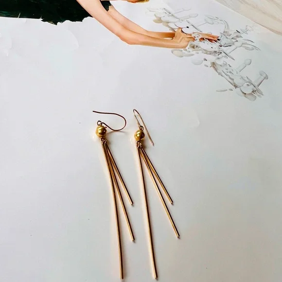 14k Dangle Earrings - Picture 3 of 5